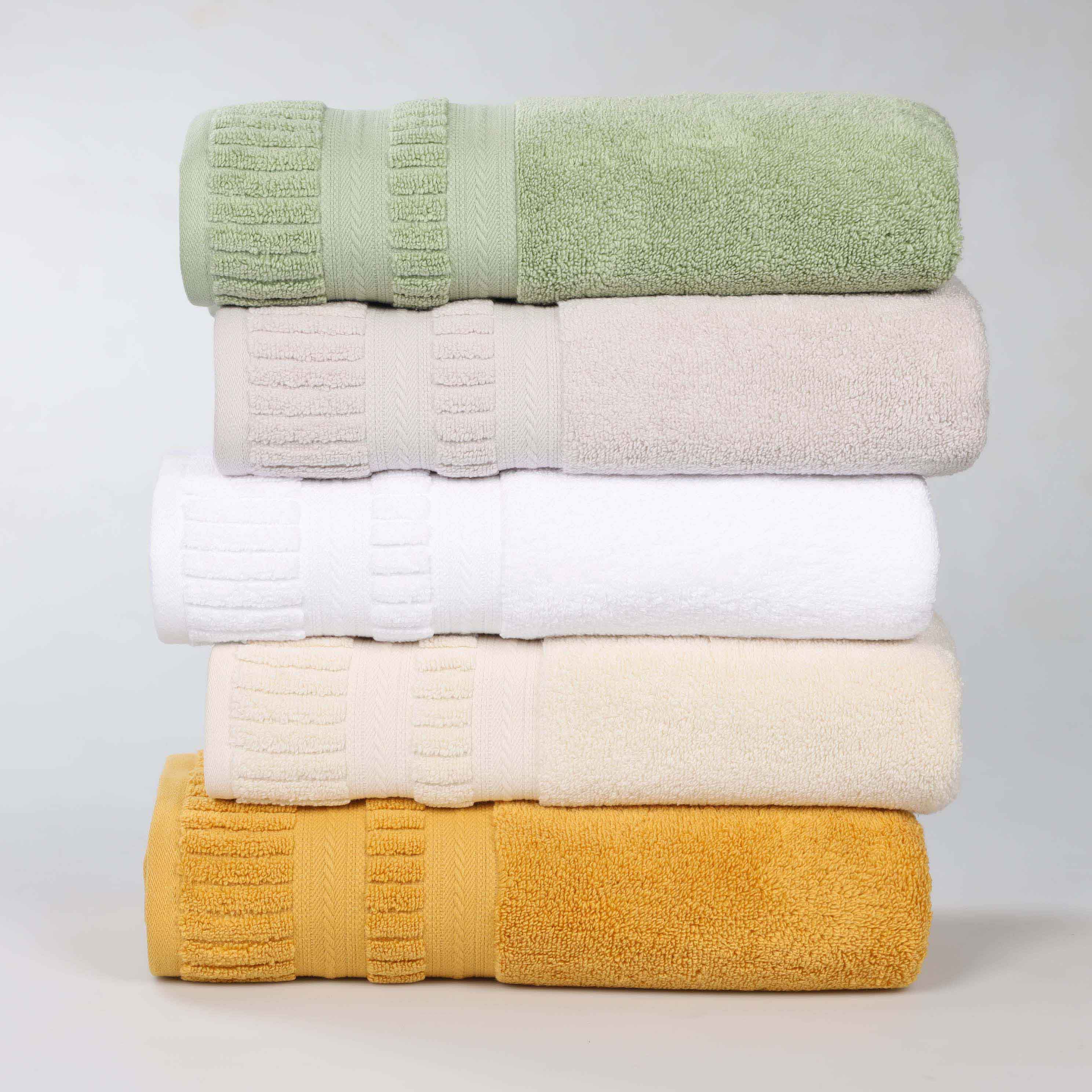 Zero Twist Cotton Medium Weight Soft Bath Towel Set of 2