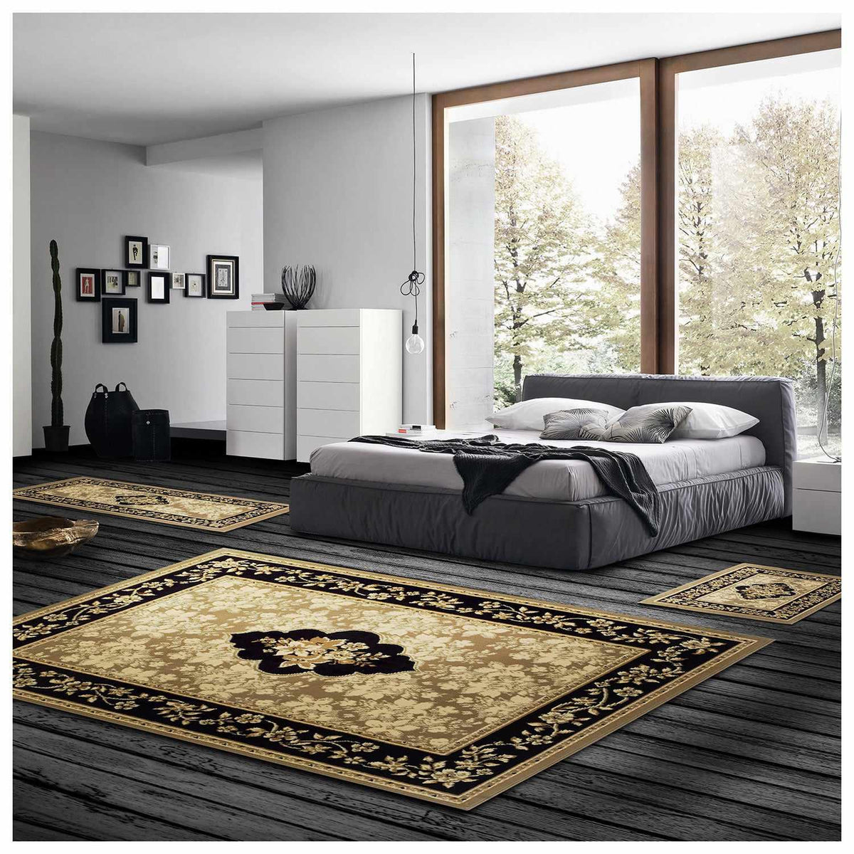 Victorian Inspired Oriental Elton Or Freyberg 3 Piece Area Rug Set