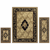 Victorian Inspired Oriental Elton Or Freyberg 3 Piece Area Rug Set