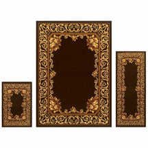 Victorian Inspired Oriental Elton Or Freyberg 3 Piece Area Rug Set