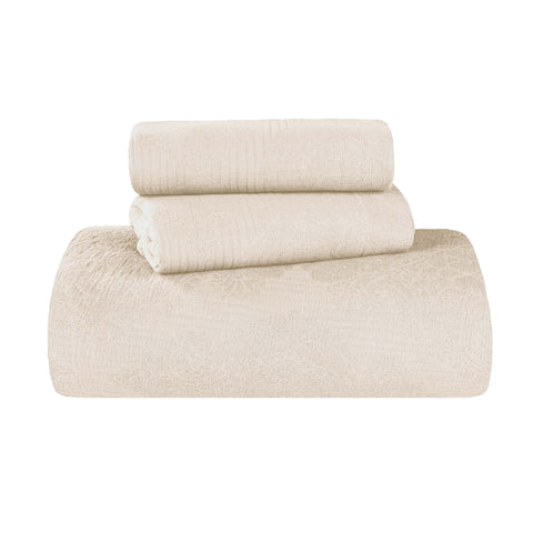 Victory Cotton Matelasse Scrolling Medallion Airy Bedspread Set