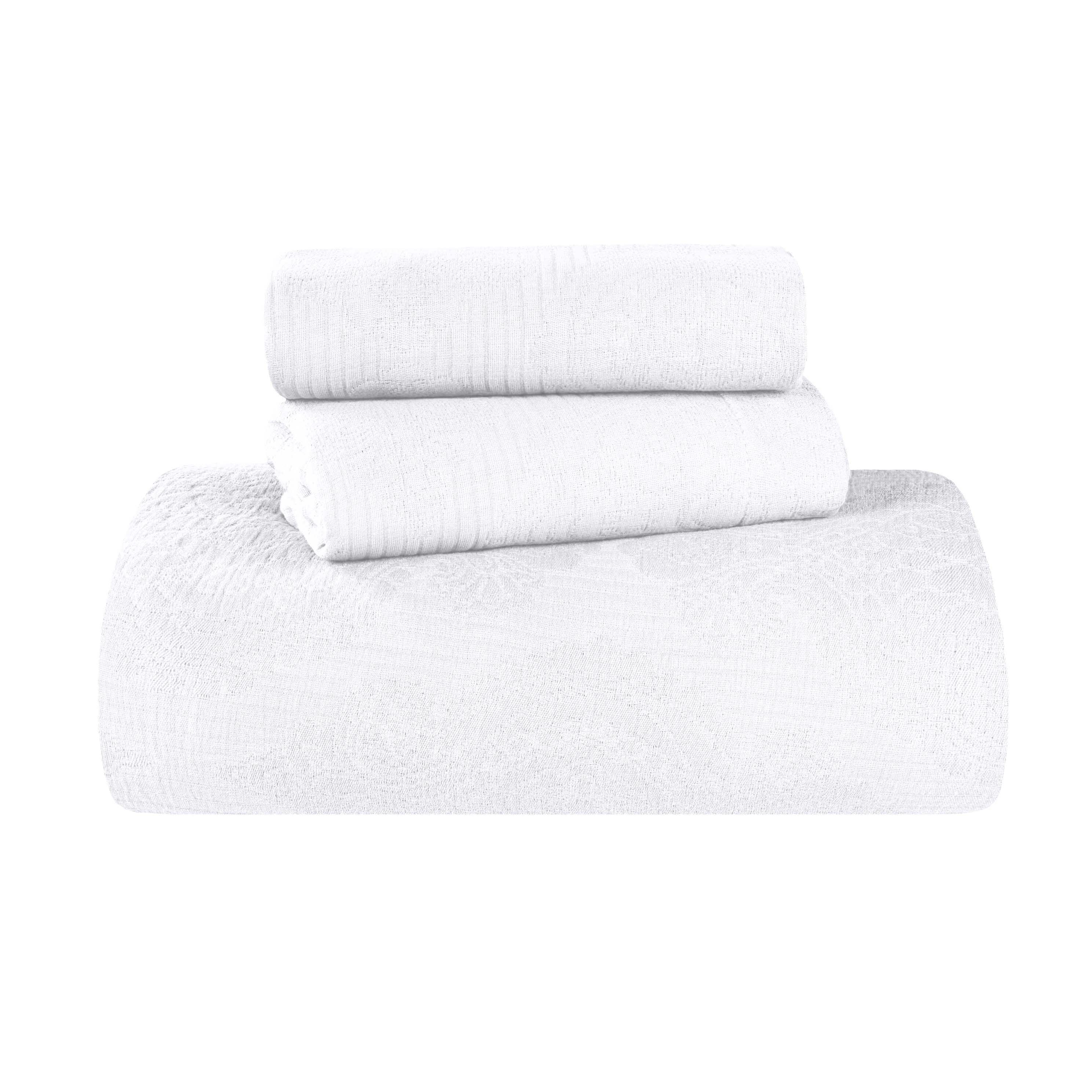 Victory Cotton Matelasse Scrolling Medallion Airy Bedspread Set