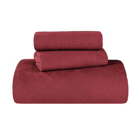 Victory Cotton Matelasse Scrolling Medallion Airy Bedspread Set