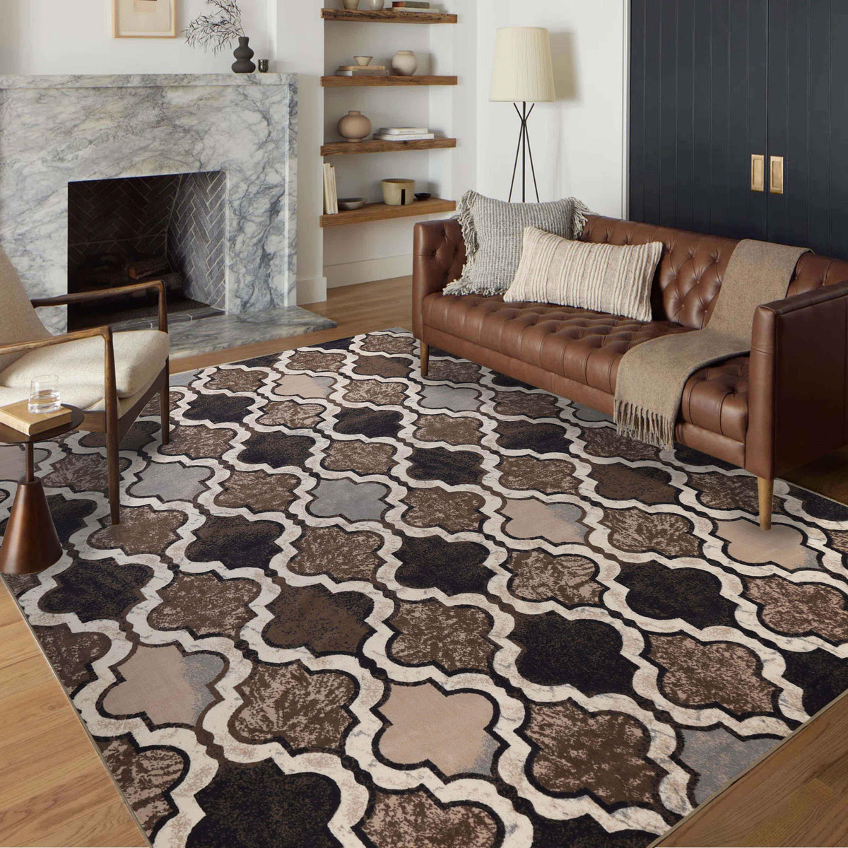 Viking Contemporary Geometric Trellis Indoor Area Rug or Runner