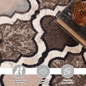 Viking Contemporary Geometric Trellis Non-Slip Washable Area Rug