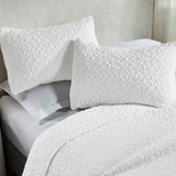 Vineyard Cotton Blend Medium Weight Matelasse Floral Scroll Coverlet