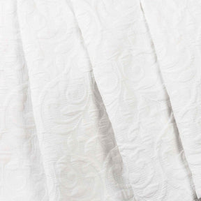 Vineyard Cotton Blend Medium Weight Matelasse Floral Scroll Coverlet