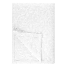 Vineyard Cotton Blend Medium Weight Matelasse Floral Scroll Coverlet
