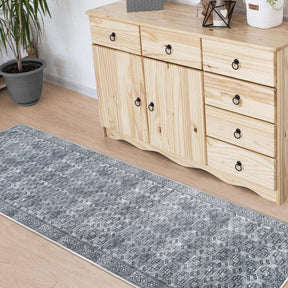 Vintage Oriental Geometric Power-Loomed Indoor Area Rug