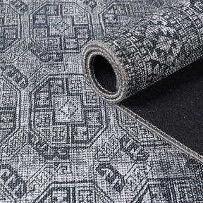 Vintage Oriental Geometric Power-Loomed Indoor Area Rug