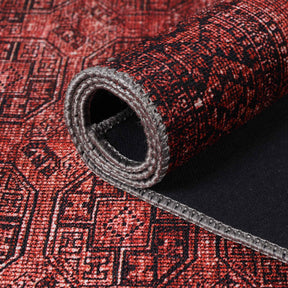 Vintage Oriental Geometric Power-Loomed Indoor Area Rug