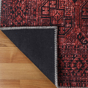 Vintage Oriental Geometric Power-Loomed Indoor Area Rug