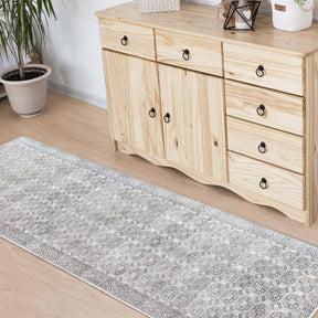 Vintage Oriental Geometric Power-Loomed Indoor Area Rug