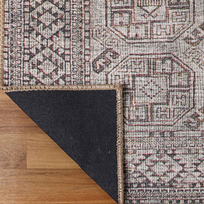 Vintage Oriental Geometric Power-Loomed Indoor Area Rug