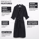 Waffle Weave Cotton Soft Lightweight Oversized Unisex Adult Bath Robe