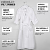 Waffle Weave Cotton Soft Lightweight Oversized Unisex Adult Bath Robe