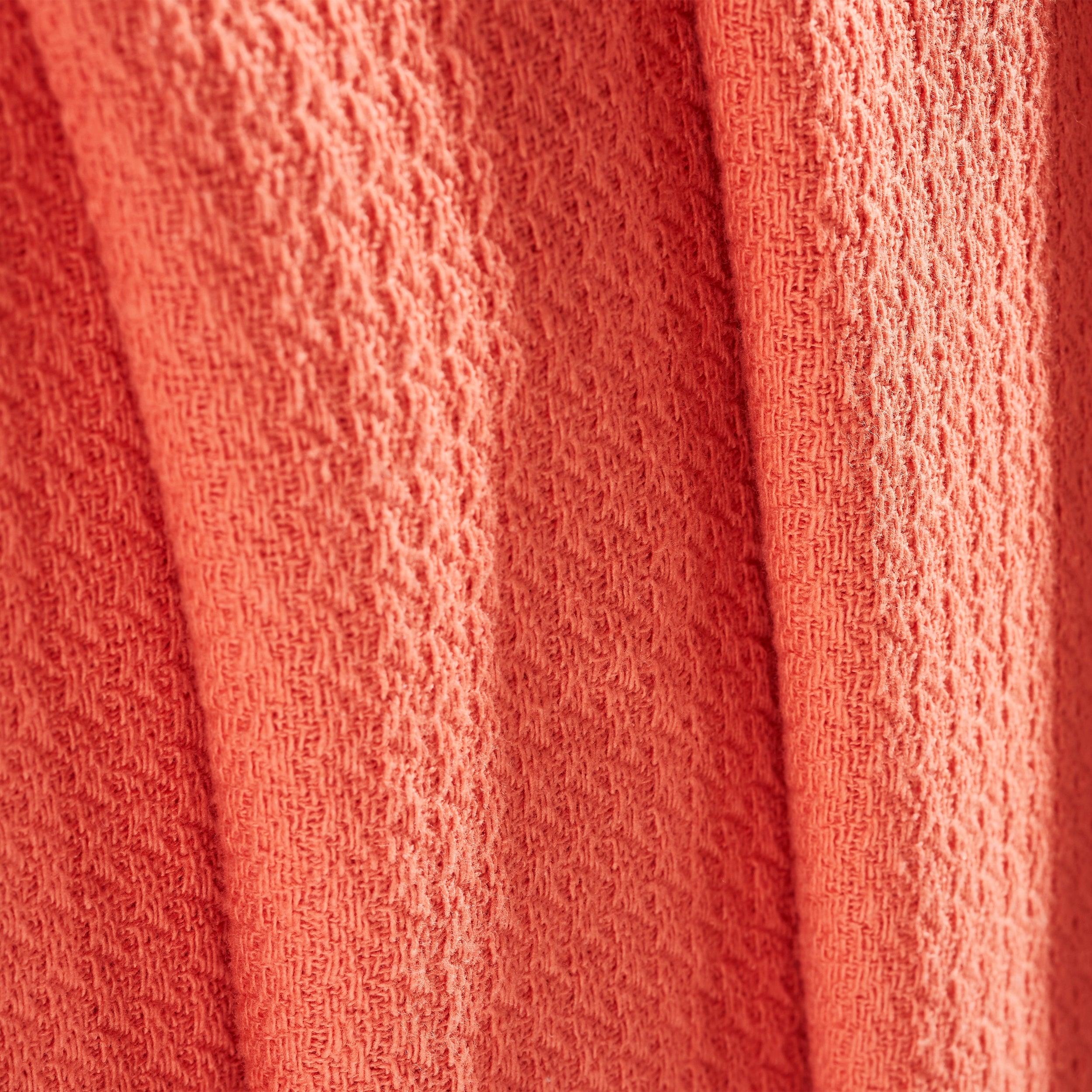 Waffle Weave Honeycomb Knit Soft Solid Textured Cotton Blanket