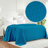 Waffle Weave Honeycomb Knit Soft Solid Textured Cotton Blanket
