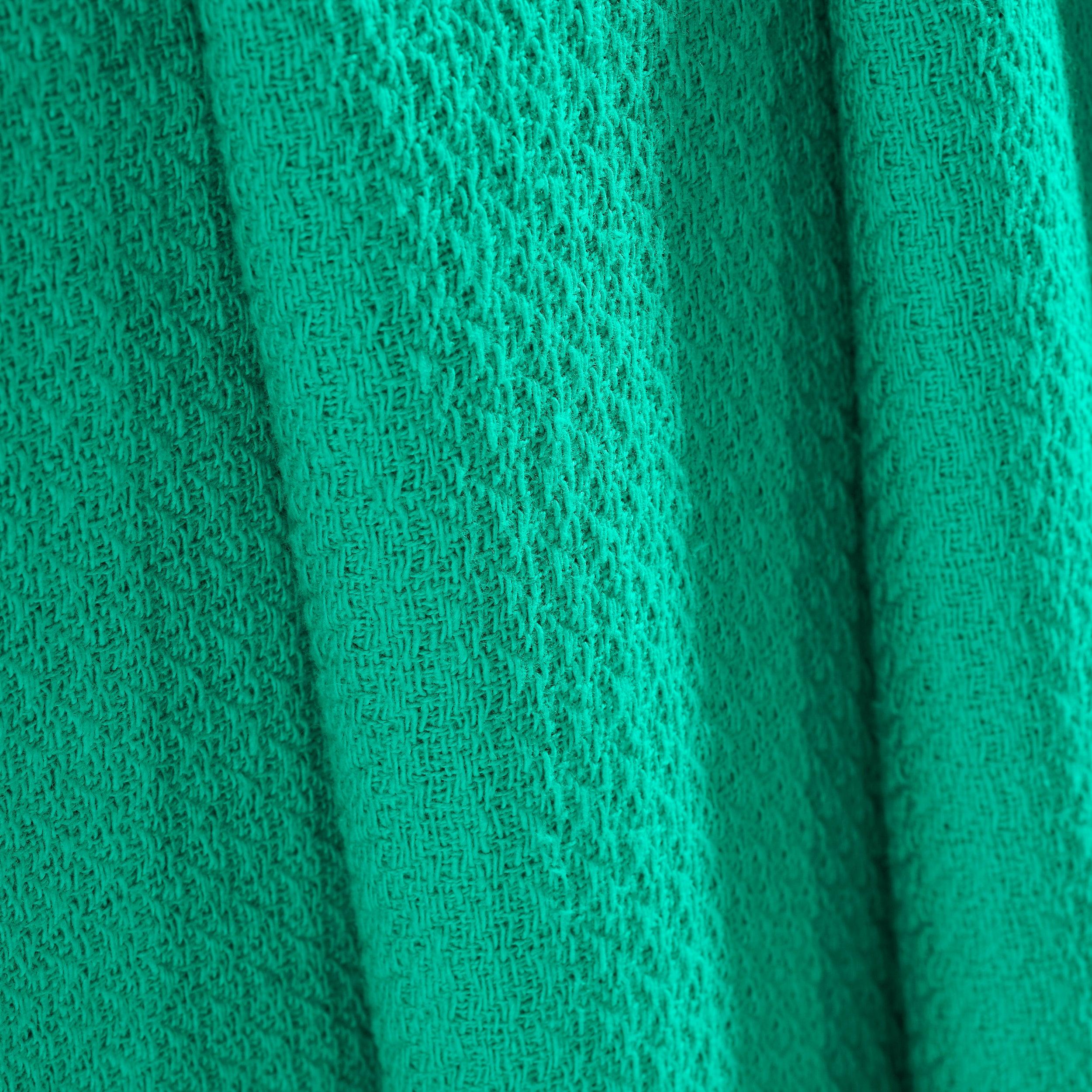 Waffle Weave Honeycomb Knit Soft Solid Textured Cotton Blanket