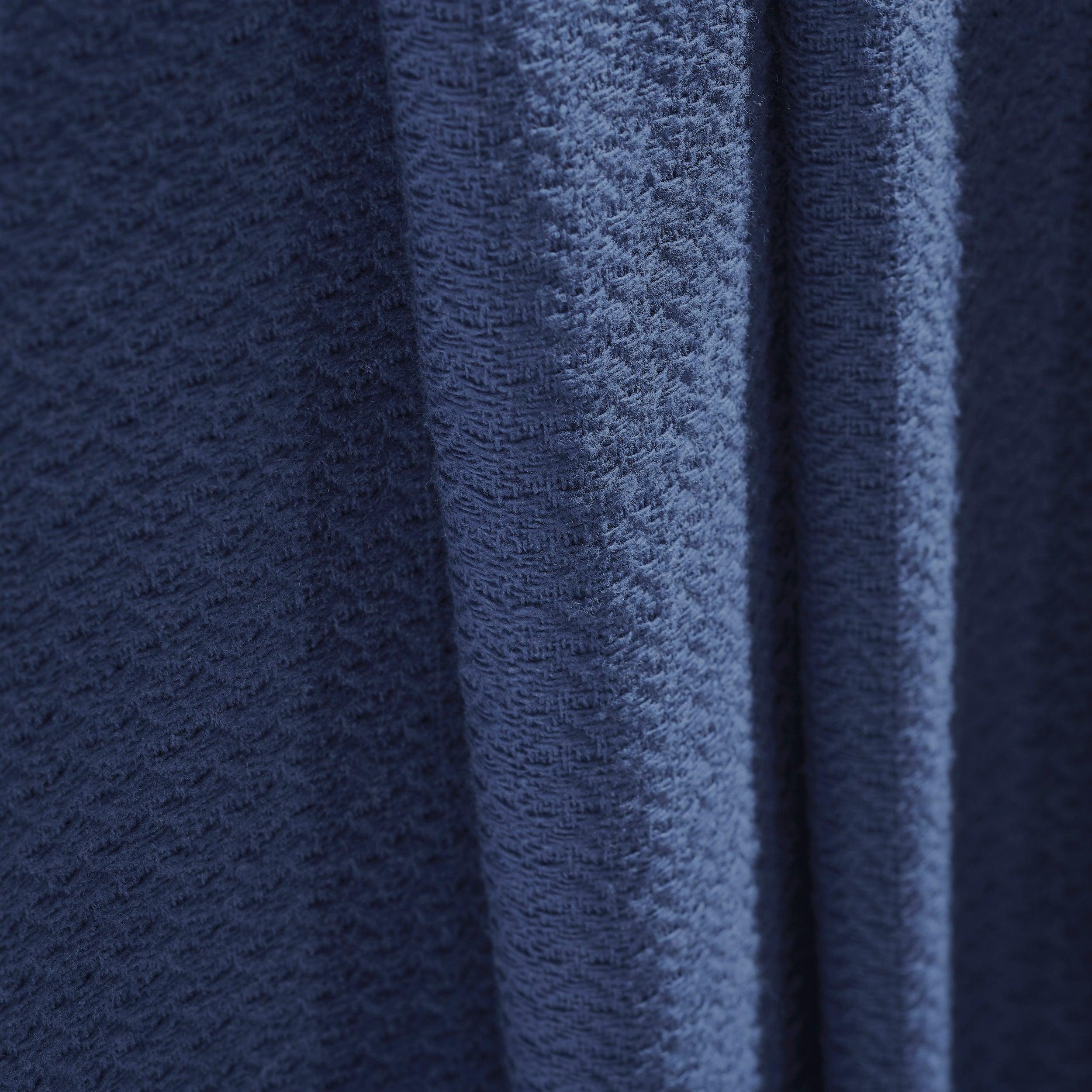 Waffle Weave Honeycomb Knit Soft Solid Textured Cotton Blanket