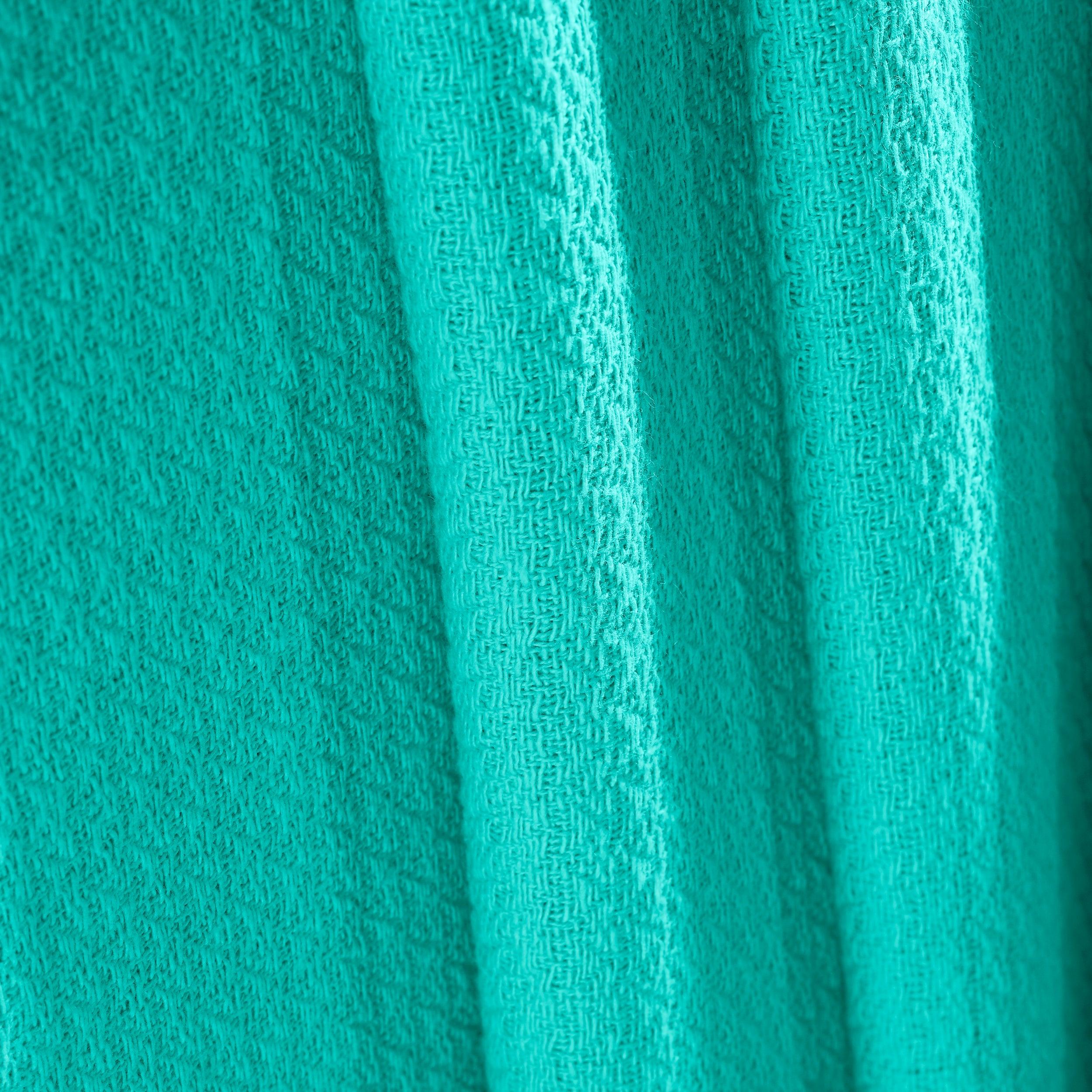Waffle Weave Honeycomb Knit Soft Solid Textured Cotton Blanket