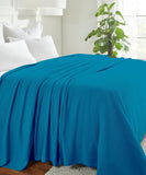 Waffle Weave Honeycomb Knit Soft Solid Textured Cotton Blanket