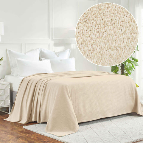 100% Cotton Waffle Blanket – Cooling Waffle Weave, Lightweight & Breathable