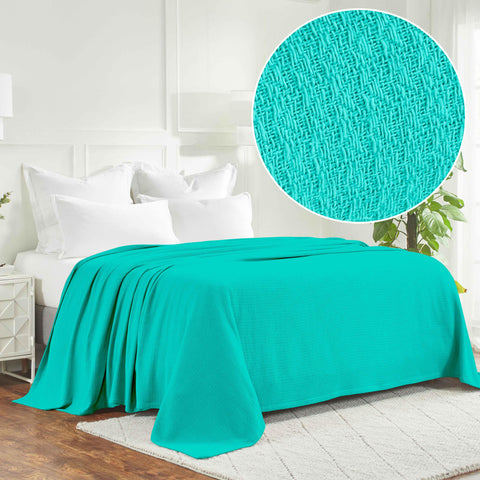 100% Cotton Waffle Blanket – Cooling Waffle Weave, Lightweight & Breathable