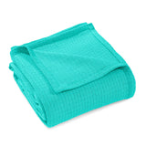 Waffle Weave Honeycomb Knit Soft Solid Textured Cotton Blanket