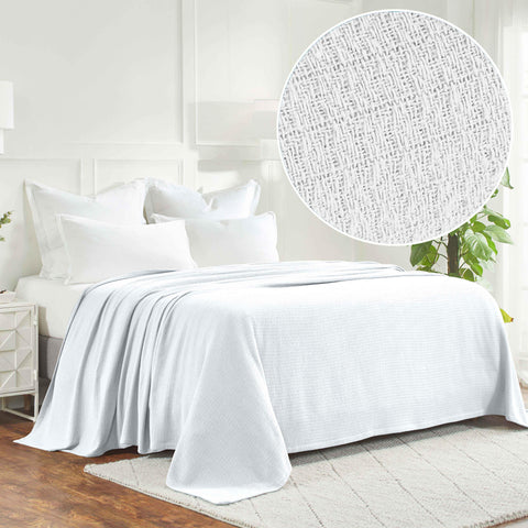 100% Cotton Waffle Blanket – Cooling Waffle Weave, Lightweight & Breathable