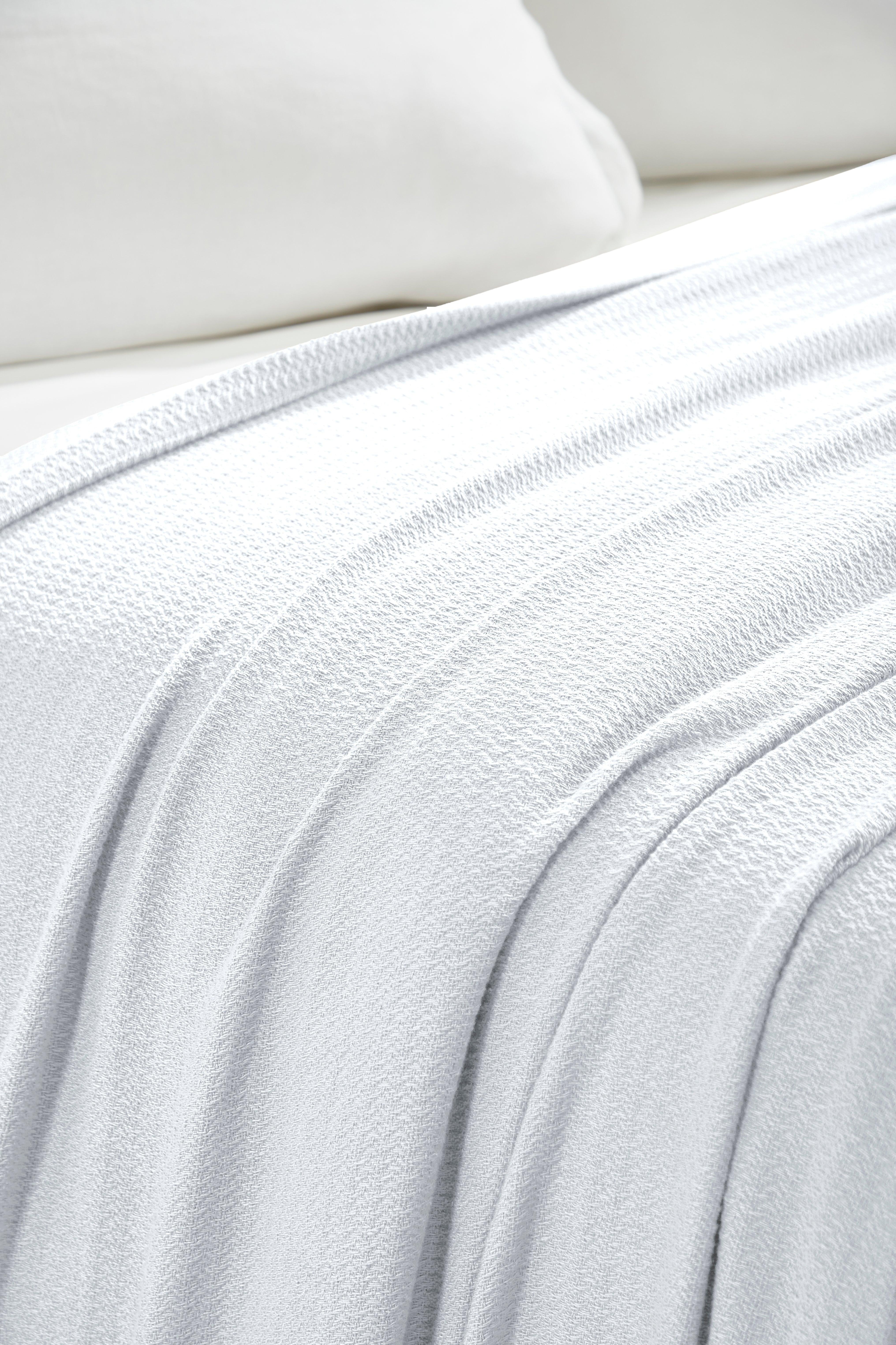 Waffle Weave Honeycomb Knit Soft Solid Textured Cotton Blanket