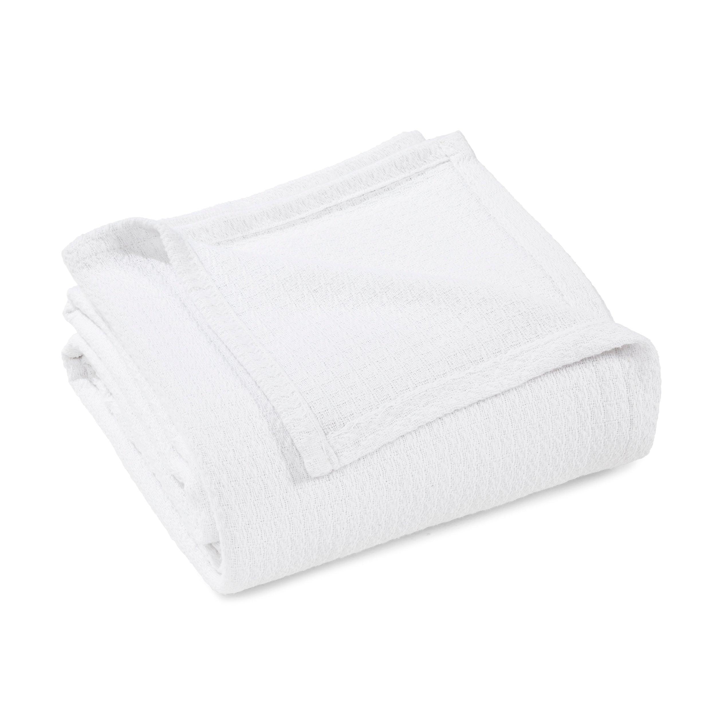 Waffle Weave Honeycomb Knit Soft Solid Textured Cotton Blanket