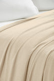 Waffle Weave Honeycomb Knit Soft Solid Textured Cotton Blanket
