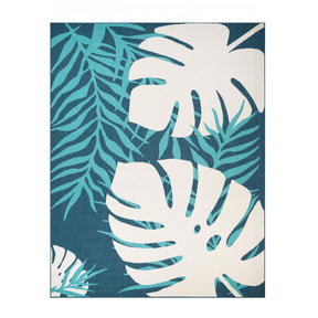 Waikiki Oversized Tropical Leaves Coastal Area Rug Indoor Outdoor Rugs
