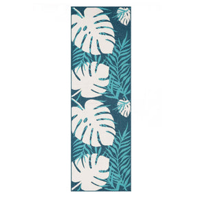 Waikiki Oversized Tropical Leaves Coastal Area Rug Indoor Outdoor Rugs