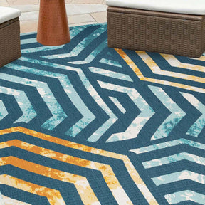 Waimea Geometric Coastal Rugs Indoor Outdoor Area Rug
