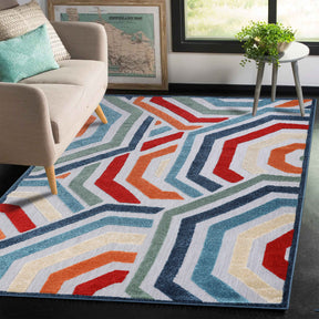 Waimea Geometric Coastal Rugs Indoor Outdoor Area Rug