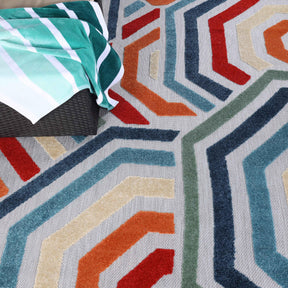 Waimea Geometric Coastal Rugs Indoor Outdoor Area Rug