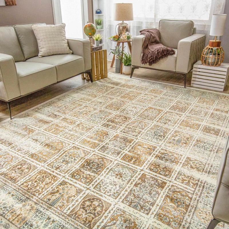 Waterford Abstract Patchwork Medallion Indoor Area Rug or Runner