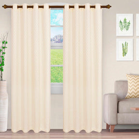 Westview Diamond Trellis Jacquard 2-Piece Grommet Curtain Panel Set