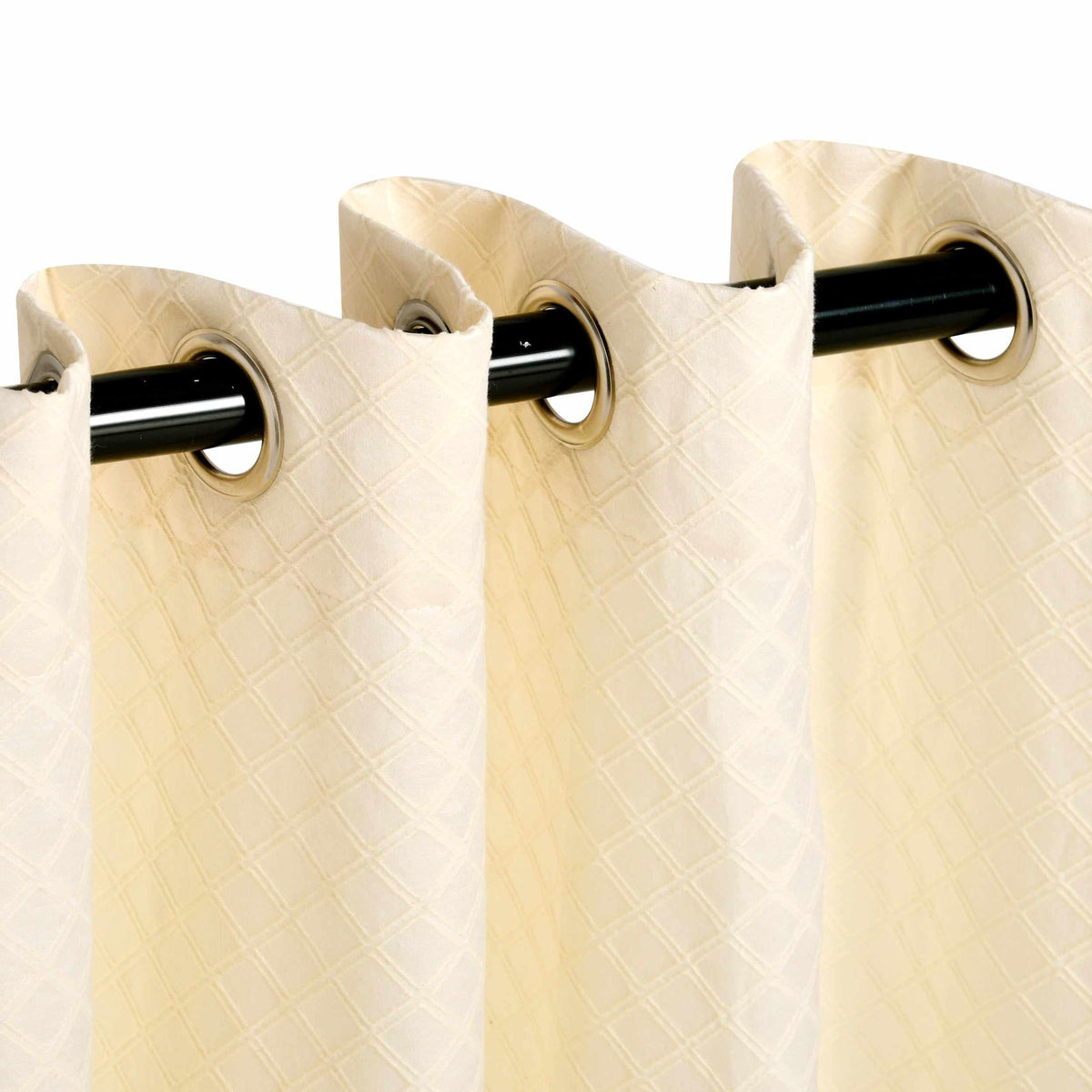 Westview Diamond Trellis Jacquard 2-Piece Grommet Curtain Panel Set