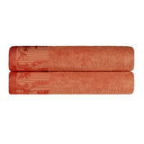 Wisteria Cotton Floral Jacquard Border Bath Towels, Set of 2