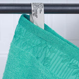 Wisteria Cotton Floral Jacquard Border Bath Towels, Set of 2