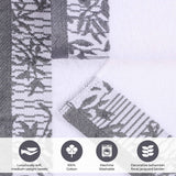 Cotton Floral Jacquard Border Bath Towel Set of 4 - Wisteria