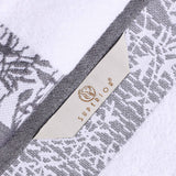 Cotton Floral Jacquard Border Bath Towel Set of 4 - Wisteria