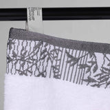 Cotton Floral Jacquard Border Bath Towel Set of 4 - Wisteria
