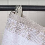 Wisteria Cotton Medium Weight Floral Jacquard Border 3 Piece Towel Set