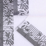 Wisteria Cotton Medium Weight Floral Jacquard Border 3 Piece Towel Set