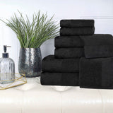 Cotton Floral Jacquard Towel Set 8-Piece - Wisteria