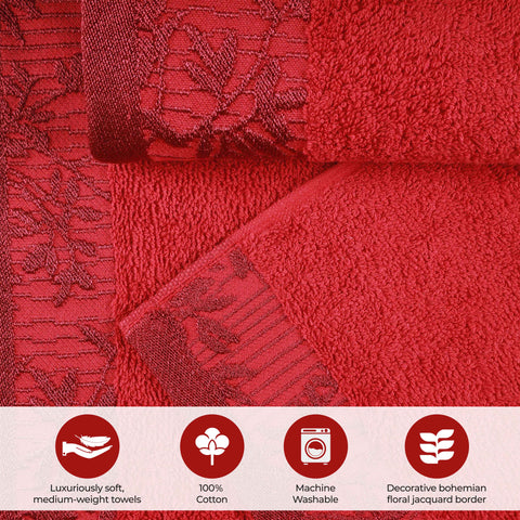 Cotton Floral Jacquard Towel Set 8-Piece - Wisteria